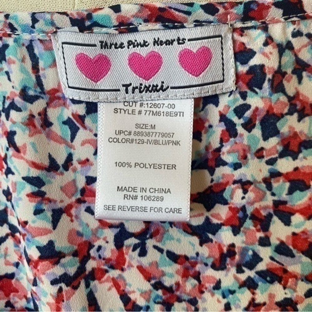 🌺 3/$25 🌺 Trixxi | Women’s Colorful Sleeveless Blouse | Sz Medium | - Picture 6 of 7